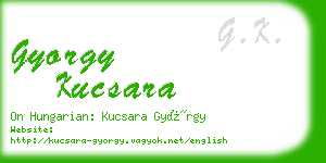 gyorgy kucsara business card